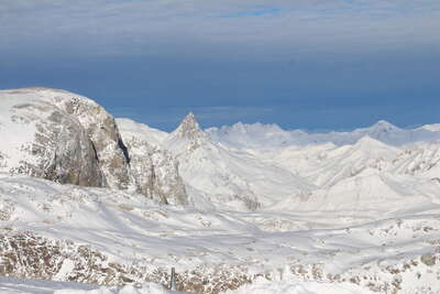 Paysage neige en montagne à Tignes